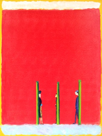 &quot;La parada&quot;, acrílico s / t, 130 x 97 cm.